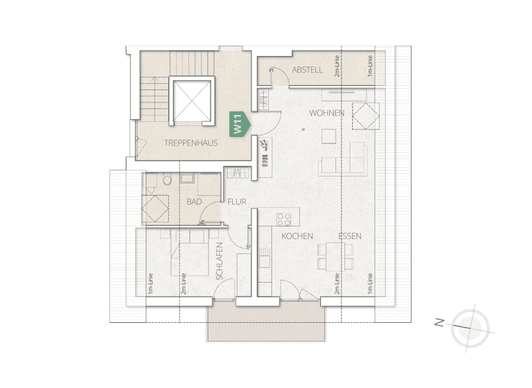 Wohnung zum Kauf - Neubau provisionsfrei 301.760 € 2 Zimmer 65,6 m²<br/>Wohnfläche Dachgeschoss, 2.<br/>Geschoss Kartunger Straße 16a+b Ortsgebiet Sinzheim 76547
