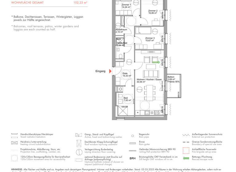 Wohnung zum Kauf - Neubau 836.000 € 4 Zimmer 102,2 m² EG Schwedische Allee 39 Krampnitz Potsdam 14476