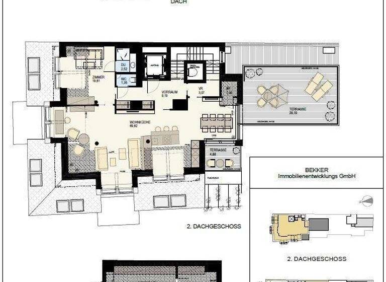 Penthouse zum Kauf - Erstbezug 2.592.800 € 4 Zimmer 161,6 m² 3. Geschoss Wien 1190