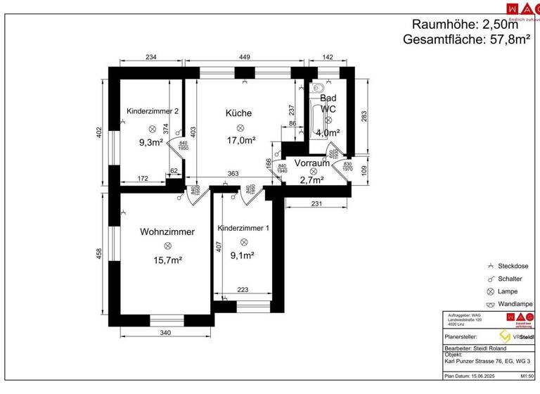 Wohnung zur Miete 310 € 3 Zimmer 59,5 m² EG Karl-Punzer-Straße Hinterberg Steyr 4400