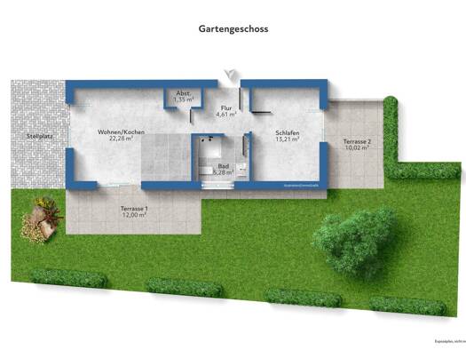 Terrassenwohnung zur Miete 850 € 2 Zimmer 57 m² EG frei ab 01.12.2026 Gelnhausen Gelnhausen 63571