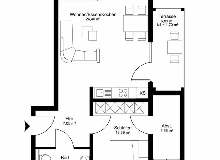 Wohnung zum Kauf 229.000 € 2 Zimmer 59,8 m² Kappeln 24376