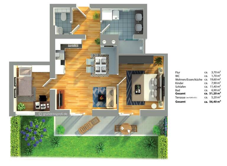 Wohnung zur Miete 768 € 3 Zimmer 51,2 m² frei ab sofort Hopfgarten 6361