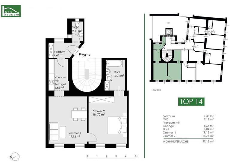 Wohnung zur Miete 1.136 € 2 Zimmer 57,6 m² 2. Geschoss Pezzlgasse 68 Wien 1170