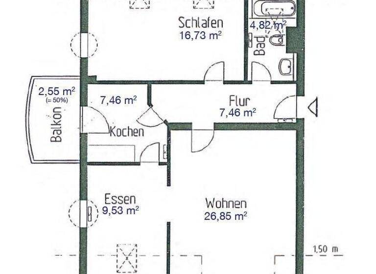 Wohnung zur Miete 890 € 3 Zimmer 75,4 m² 3. Geschoss frei ab sofort Robert-Koch-Straße 34 Zell Esslingen am Neckar 73730
