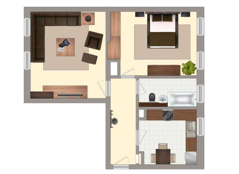 Wohnung zur Miete 329 € 2 Zimmer 56,6 m² EG Moskauer Str. 12 Zeitz 06712