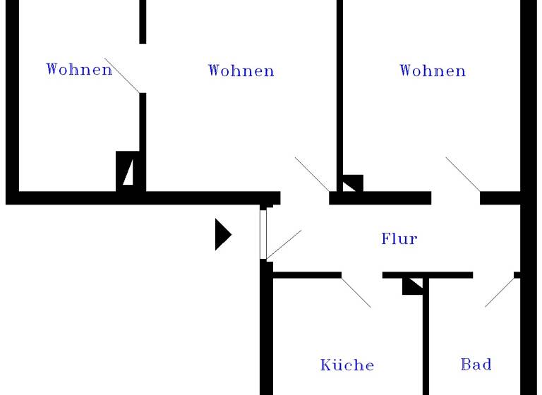 Wohnung zur Miete 299 € 3 Zimmer 63 m² 3. Geschoss frei ab sofort Magdeburger Str. 77 Calbe Calbe (Saale) 39240