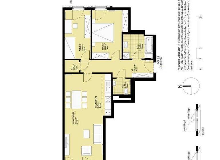 Wohnung zur Miete 1.040 € 3 Zimmer 91,4 m² 1. Geschoss Gerasdorfer Straße 131 Wien,Floridsdorf 1210