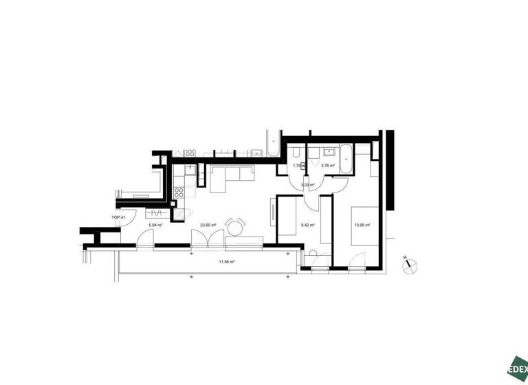 Terrassenwohnung zum Kauf - Erstbezug 405.000 € 3 Zimmer 61,5 m² 5. Geschoss Khekgasse Wien 1230