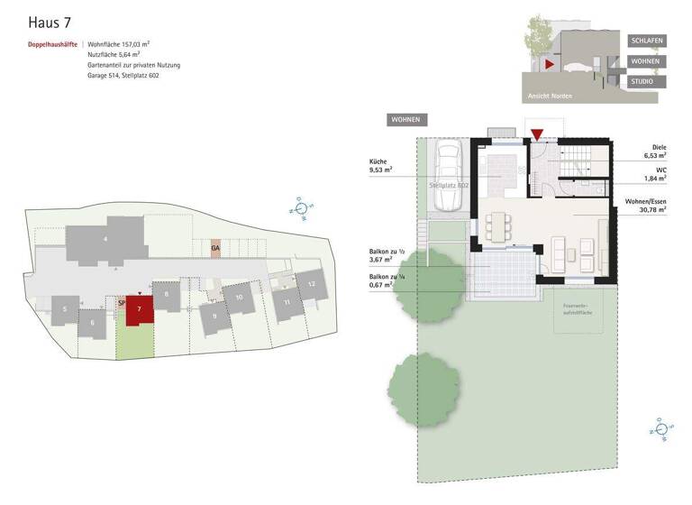 Doppelhaushälfte zum Kauf - Erstbezug provisionsfrei 950.000 € 6 Zimmer 157 m² 254 m² Grundstück In der Weißenauer Halde 30 Weingartshof Ravensburg 88214