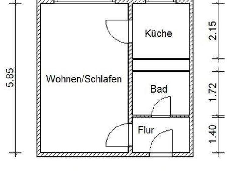 Studio zur Miete 206 € 1 Zimmer 31,7 m² 1. Geschoss Victor-Jara-Straße 12 Neustädter See Magdeburg 39126