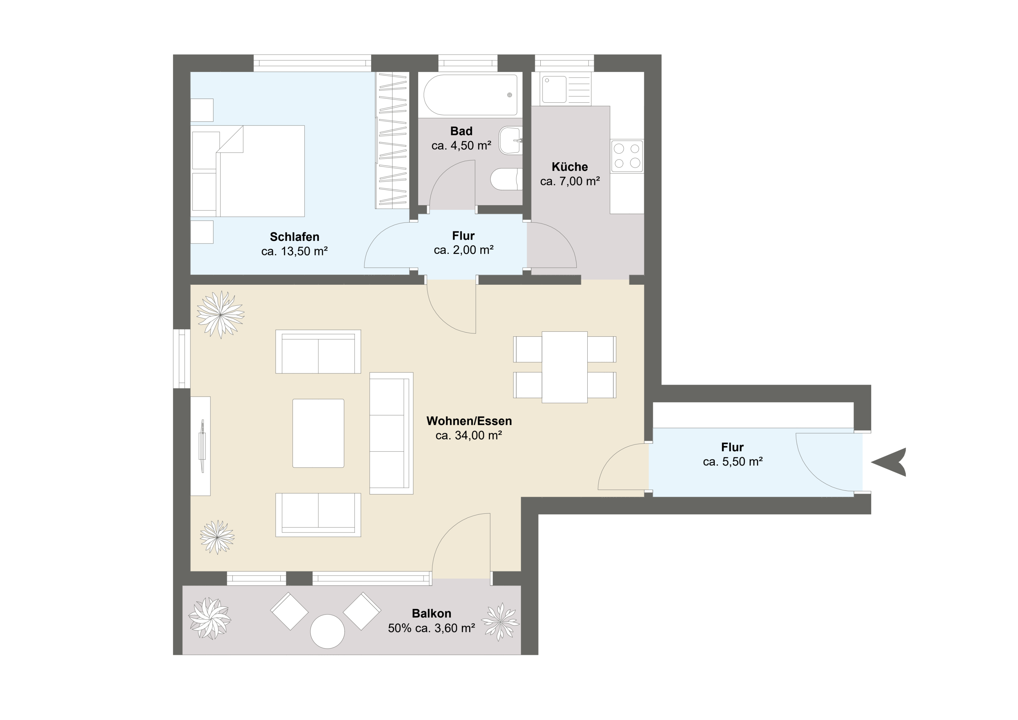 Wohnung zum Kauf 340.000 € 2 Zimmer 70,1 m²<br/>Wohnfläche 1.<br/>Geschoss ab sofort<br/>Verfügbarkeit Neu-Esting Olching 82140