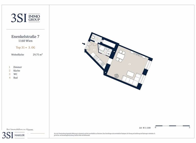 Studio zum Kauf 156.000 € 1 Zimmer 29,8 m² 3. Geschoss Enenkelstraße 7 Wien 1160