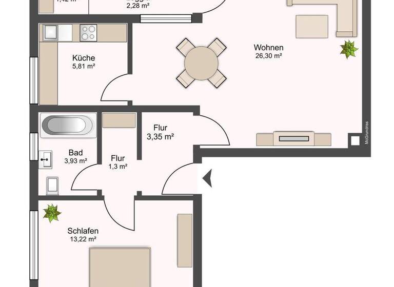 Wohnung zum Kauf 90.000 € 2 Zimmer 60 m² 2. Geschoss Lage 32791