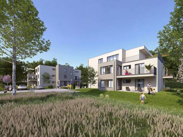 Wohnung zum Kauf - Neubau provisionsfrei 411.900 € 4,5 Zimmer 98 m² 1. Geschoss Schlotfeld Weipertshofen Stimpfach 74597