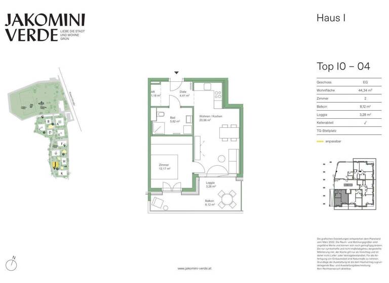 Wohnung zum Kauf - Erstbezug 222.000 € 2 Zimmer 44,3 m² EG Kasernstraße 30I Jakomini Graz,06.Bez.:Jakomini 8010