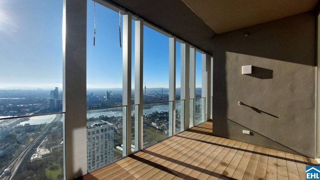 Wohnung zur Miete - Erstbezug 2.926 € 3 Zimmer 126,4 m² 42. Geschoss frei ab 01.04.2026 Wien 1220