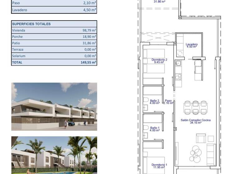 Terrassenwohnung zum Kauf provisionsfrei 310.000 € 3 Zimmer 98 m² Calle Ramon Campoamor  2 Pilar de la Horadada 03190 