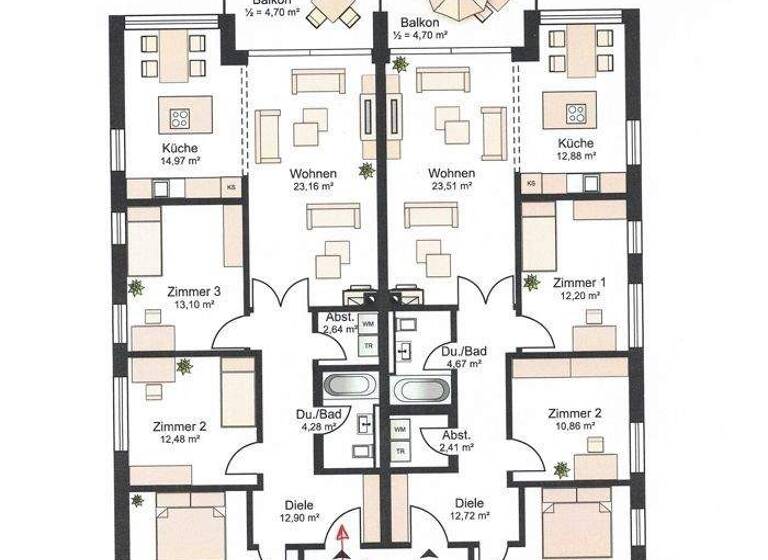 Wohnung zur Miete 2.114 € 4 Zimmer 114,3 m² frei ab 01.03.2026 Zentrum-West Leipzig 04109
