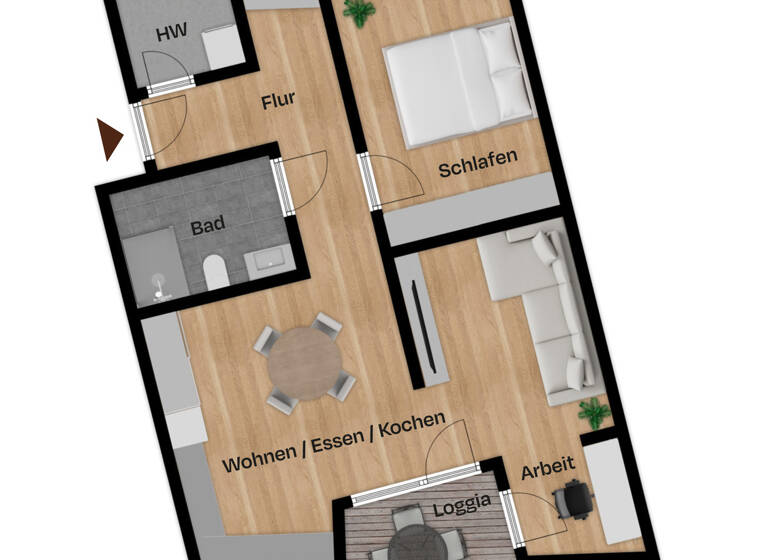 Wohnung zum Kauf provisionsfrei 447.420 € 2 Zimmer 62,8 m²<br/>Wohnfläche 3.<br/>Geschoss St Johannis Nürnberg 90419