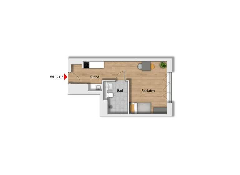 Studio zum Kauf provisionsfrei 214.900 € 1 Zimmer 30,5 m² 4. Geschoss Großkölnstr. 53-55 Aachen 52062