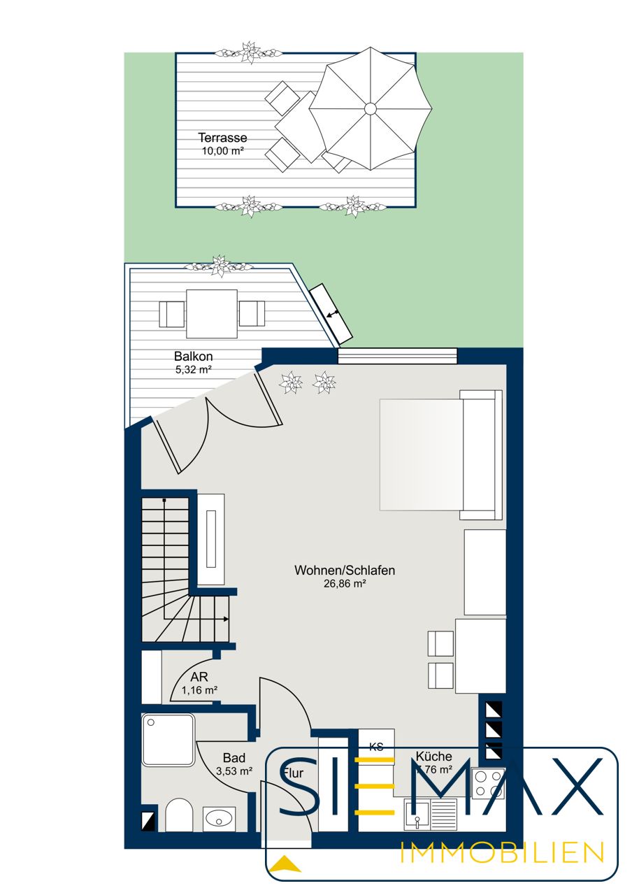 Wohnung zum Kauf 449.000 € 2 Zimmer 61,6 m²<br/>Wohnfläche 1.<br/>Geschoss Gartenstadt Trudering München / Trudering 81825