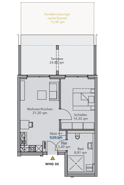 Wohnung zur Miete 800 € 2 Zimmer 60 m²<br/>Wohnfläche EG<br/>Geschoss Melcherstätte 12 Brinkum Stuhr 28816