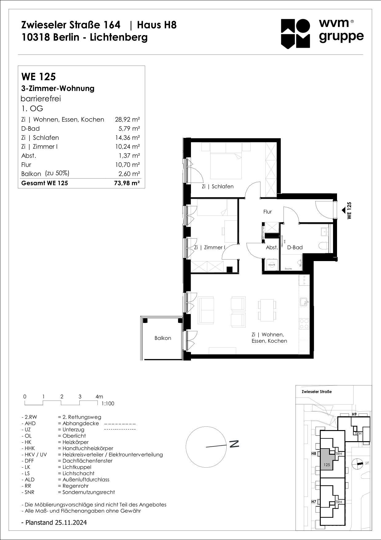 Wohnung zum Kauf provisionsfrei 476.000 € 3 Zimmer 74 m²<br/>Wohnfläche 1.<br/>Geschoss Zwieseler Straße 164 Karlshorst Berlin 10318