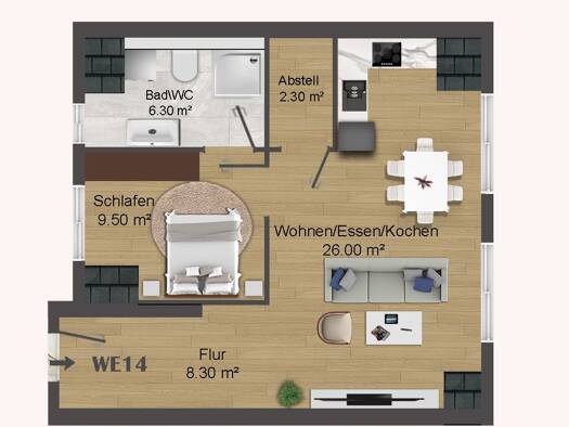 Wohnung zum Kauf - Neubau provisionsfrei 225.000 € 2 Zimmer 52,4 m² 2. Geschoss frei ab 01.06.2026 Ferienstr. 8 Eisenbach Obernburg a.Main 63785