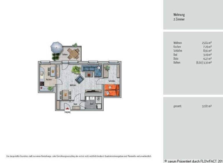 Wohnung zur Miete 535 € 2 Zimmer 52,9 m² frei ab sofort Miltitzer Allee 9 Lausen-Grünau Leipzig 04207