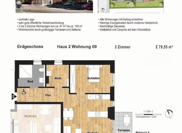 Wohnung zum Kauf provisionsfrei 437.850 € 2 Zimmer 79,6 m² EG Marktstr. 9 Buxtehude 21614