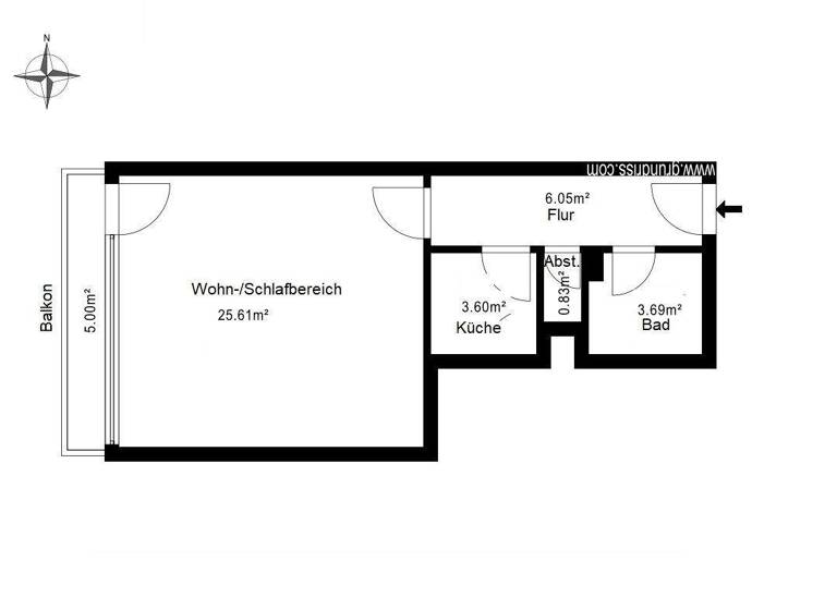 Studio zum Kauf 155.000 € 1 Zimmer 42,4 m² Farmsen-Berne Hamburg-Farmsen-Berne 22159