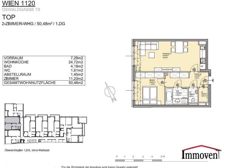 Wohnung zur Miete 911 € 2 Zimmer Oswaldgasse Wien 1120
