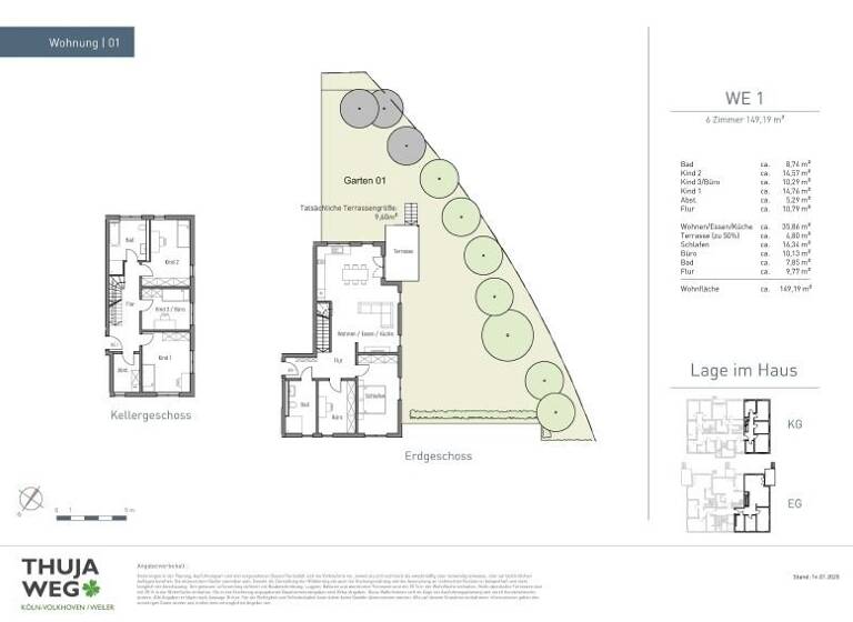 Maisonette zum Kauf provisionsfrei 718.500 € 6 Zimmer 149,2 m²<br/>Wohnfläche EG<br/>Geschoss Volkhoven/Weiler Köln 50765