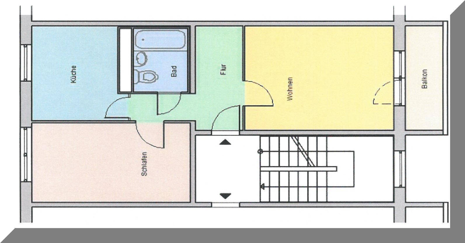 Wohnung zur Miete 307 € 2 Zimmer 47,3 m²<br/>Wohnfläche Am Schalm 2 a Bad Düben Bad Düben 04849