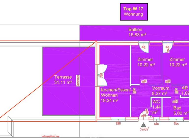 WG-Zimmer zum Kauf 210.000 € 3 Zimmer 55,5 m² 3. Geschoss Bahnhofstraße Straßgang Graz,16.Bez.:Straßgang 8054