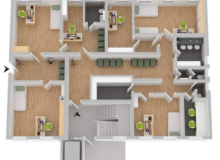 Bürofläche zur Miete 1.595 € 8 Zimmer 152 m² Bürofläche Achim 28832