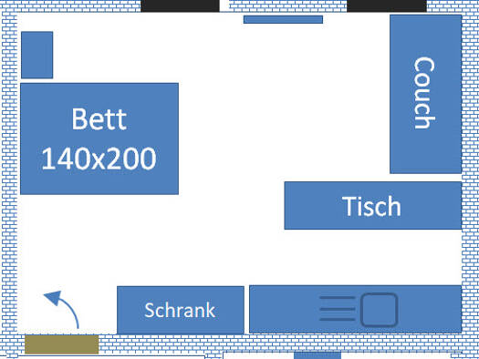 Wohnung zur Miete 780 € 1 Zimmer 31 m² Geschoss -1/3 frei ab 01.05.2026 Ladenburg 68526
