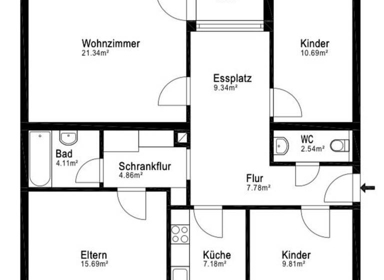 Wohnung zum Kauf provisionsfrei 389.000 € 4,5 Zimmer 97 m² 1. Geschoss Königsbrunn 86343