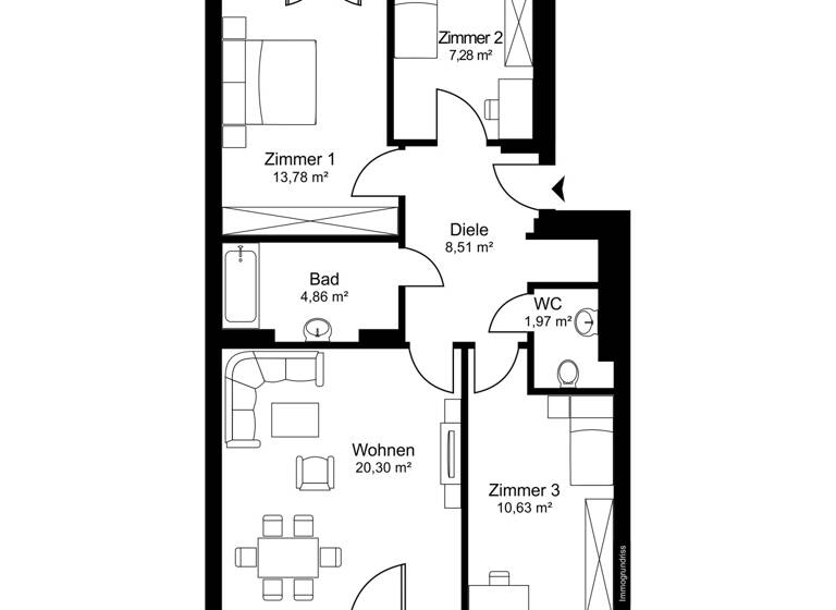 Wohnung zum Kauf 639.000 € 3 Zimmer 79,3 m²<br/>Wohnfläche Milbertshofen-Am Hart München 80937