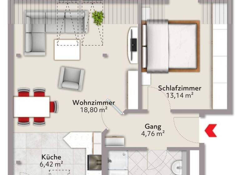 Wohnung zum Kauf 139.000 € 2 Zimmer 49 m² frei ab sofort Waldkraiburg 84478