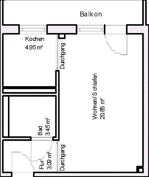 Wohnung zur Miete 241 € 1 Zimmer 35,5 m²<br/>Wohnfläche 1.<br/>Geschoss Sankt-Josef-Straße 50 Marktbreite Magdeburg 39130