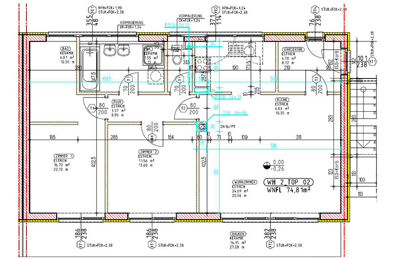 Wohnung zur Miete 741 € 74,8 m²<br/>Wohnfläche Am Ring 24/2 (Neudorf 451/2) Neudorf im Weinviertel 2135