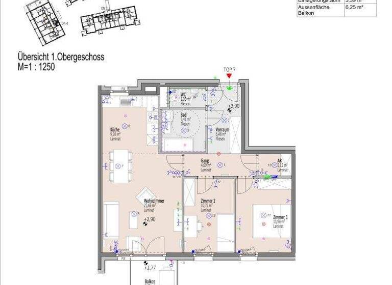 Wohnung zum Kauf - Erstbezug 267.027 € 3 Zimmer 75,3 m² 1. Geschoss frei ab 01.09.2026 Josefine Kuttner-Gasse Wiener Neustadt 2700