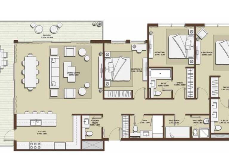 Wohnung zum Kauf provisionsfrei 672.805 € 5 Zimmer 181 m² Dubai