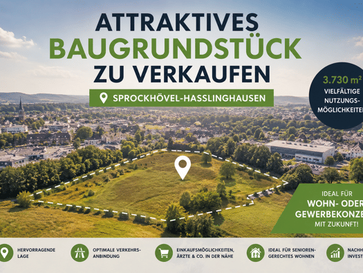 Gewerbegrundstück zum Kauf 760.000 € 3.037 m² Grundstück Hiddinghausen Sprockhövel 45549