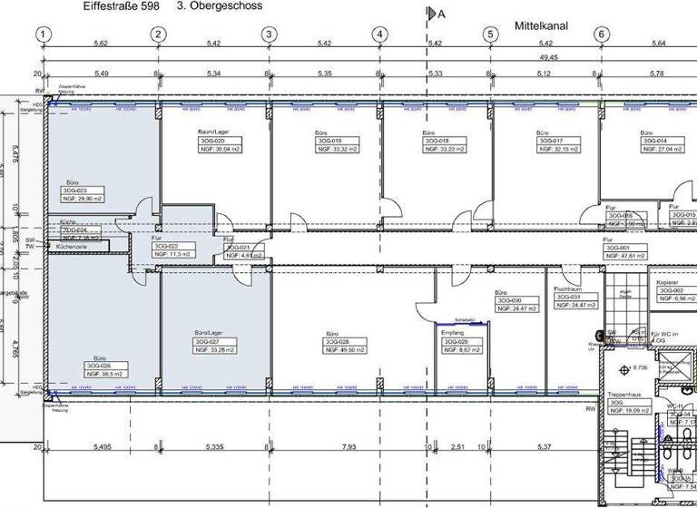 Bürofläche zur Miete 9,33 € 136,1 m² Bürofläche Eiffestraße 598 Hamm Hamburg 20537