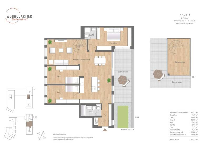 Wohnung zum Kauf provisionsfrei 1.299.000 € 4 Zimmer 148 m² 3. Geschoss Pfersee Augsburg 86157