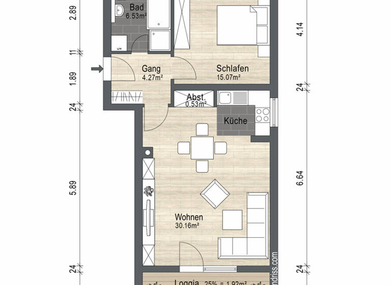 Wohnung zum Kauf 119.000 € 2 Zimmer 58 m² 1. Geschoss Woffenbach Neumarkt in der Oberpfalz 92318