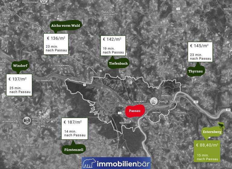 Grundstück zum Kauf 269.000 € 4.287 m² Grundstück Haidenhof-Süd passau 94032